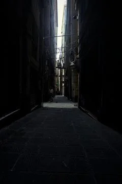 Intersection between alleys Stock Photos
