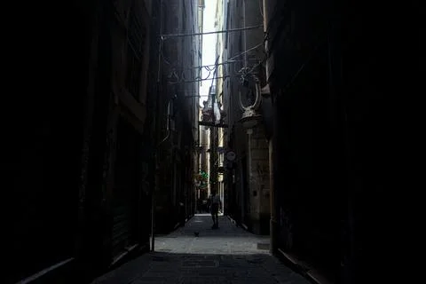 Intersection between alleys Stock Photos