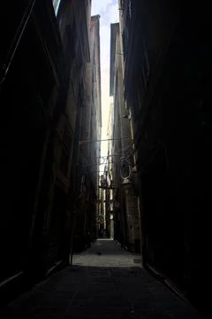 Intersection between alleys Stock Photos