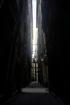 Intersection between alleys Stock Photos
