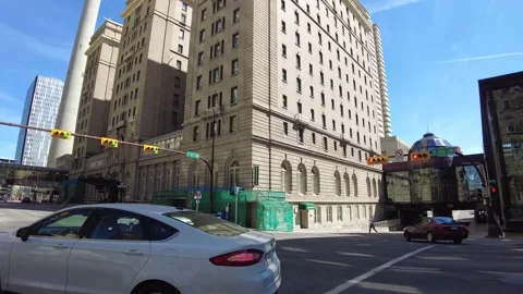 Intersection in Calgary Downtown. 스톡 동영상 156630694