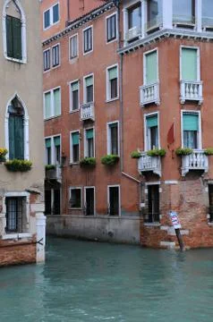 Intersection of canals in venice Stock Photos