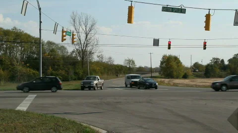 Intersection on country road 動画素材 875456