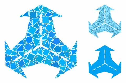 Intersection directions Composition Icon of Rugged Parts Ilustração Stock