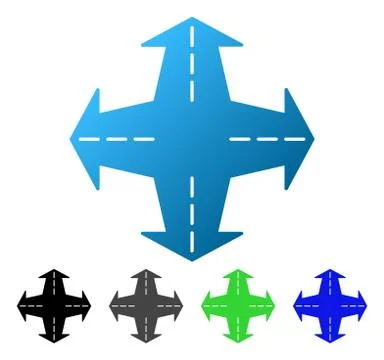 Intersection Directions Flat Gradient Icon Illustrazione stock