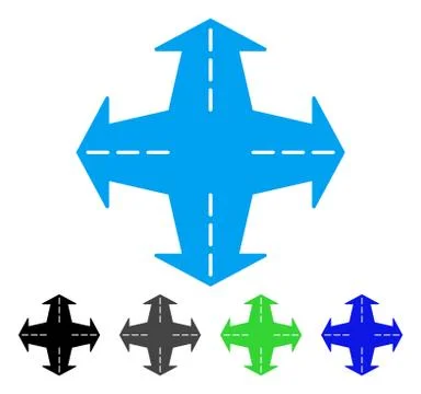 Intersection Directions Flat Icon Illustrazione stock