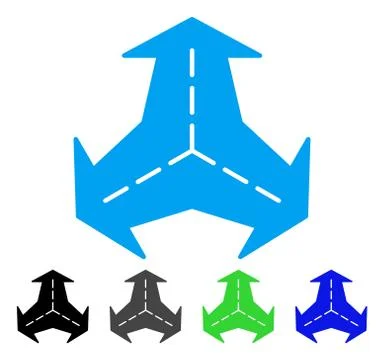Intersection Directions Flat Icon Ilustração Stock