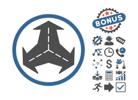 Intersection Directions Flat Vector Icon With Bonus Illustrazione stock