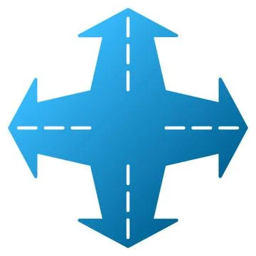 Intersection Directions Gradient Vector Icon Stock Illustration
