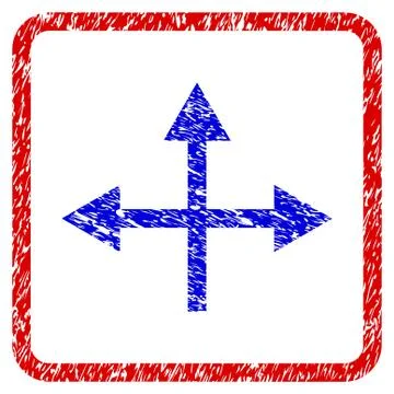 Intersection Directions Grunge Framed Icon Ilustração Stock