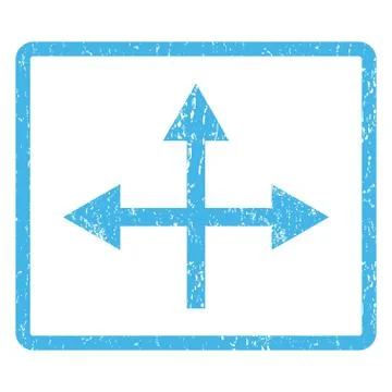 Intersection Directions Icon Rubber Stamp Stock Illustration