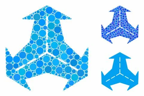 Intersection directions Mosaic Icon of Circles Stock Illustration