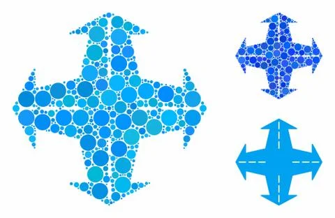 Intersection directions Mosaic Icon of Round Dots イラスト素材