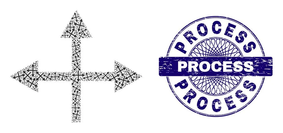 Intersection Directions Recursion Composition of Intersection Directions Items Stock Illustration