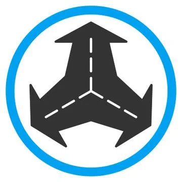 Intersection Directions Rounded Icon Ilustração Stock