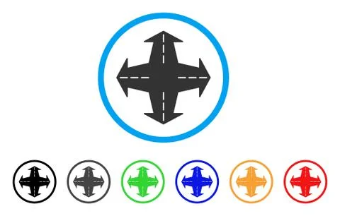Intersection Directions Rounded Icon 스톡 일러스트