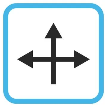 Intersection Directions Vector Icon In a Frame Stock Illustration