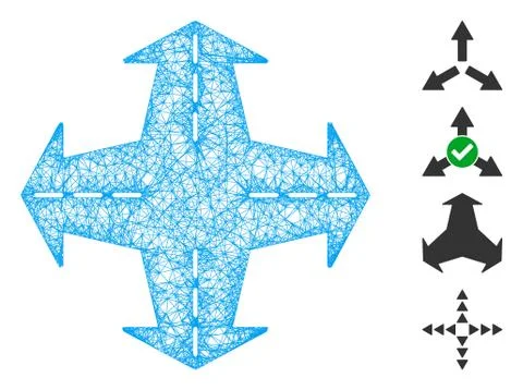 Intersection Directions Web Vector Mesh Illustration Stock Illustration