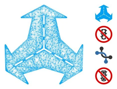 Intersection Directions Web Vector Mesh Illustration 스톡 일러스트
