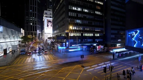 Intersection in down town Modern urban landscape and the bustling streets Stock-Footage 109267410