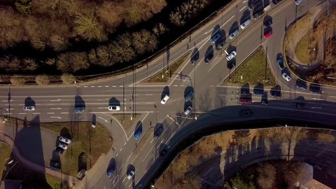 Intersection Drone Shot Germany Stock Footage 103482433