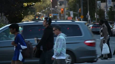 Intersection Dusk Stock Footage 8845323