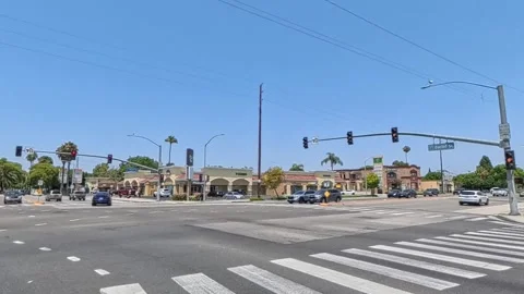 Intersection at Euclid St &amp; W Katella Ave – Anaheim, CA Stock Footage 313454819