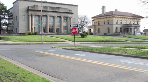 Intersection of First &amp; Wildwood, Jackson, MI.mp4 Stock Footage 22772172