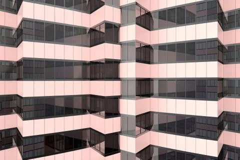 Intersection of glass facade walls Stock Illustration