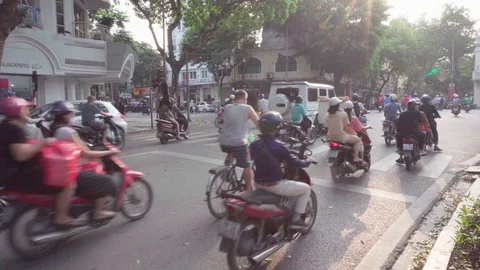 Intersection of Hang Khay Street and Le Thai To Street Stock Footage 108264712