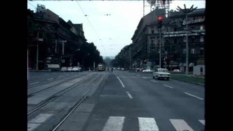 Intersection with Historic Buildings Stock Footage 278410145