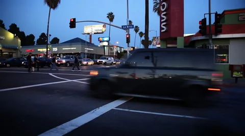 Intersection of Hollywood Boulevard and La Brea Avenue Stock Footage 59334807