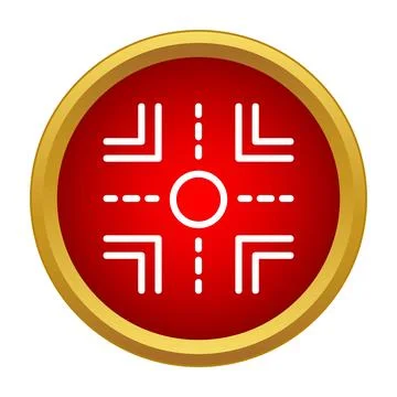 Intersection icon representing navigation and traffic route Stock Illustration