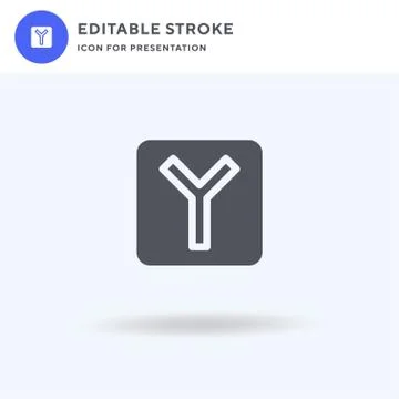 Intersection icon vector, filled flat sign, solid pictogram isolated on white Illustrazione stock