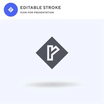 Intersection icon vector, filled flat sign, solid pictogram isolated on white Illustrazione stock