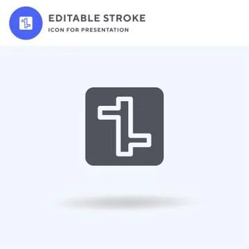 Intersection icon vector, filled flat sign, solid pictogram isolated on white Stock Illustration