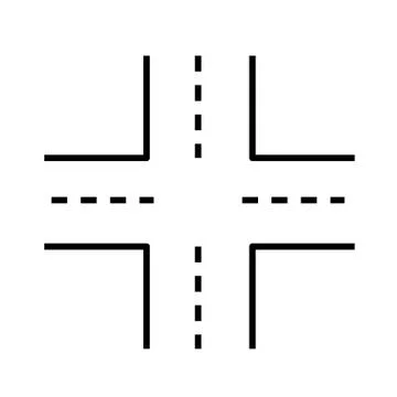 Intersection icon on white background. linked road sign. road symbol. Illustrazione stock