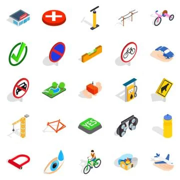 Intersection icons set, isometric style イラスト素材