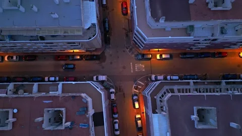 Intersection illuminated with street lights Stock Footage 230922408