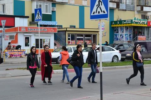 The intersection of Korchagin and 50 years of October streets Stock-Illustration