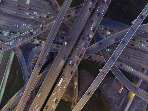 THE INTERSECTION OF LOOP 610 AND HIGHWAY Stockbeeldmateriaal 70440765