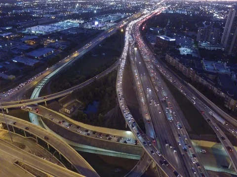 THE INTERSECTION OF LOOP 610 AND HIGHWAY, HOUSTON TEXAS Stockbeeldmateriaal 70452107
