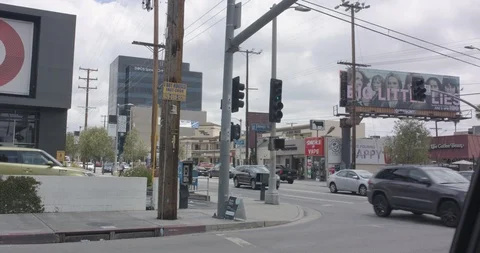 Intersection in Los Angeles, USA Stock Footage 116023529