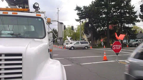 Intersection Maintenance Stock Footage 22749445