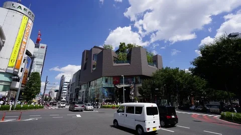 Intersection of major cities (Asia · Japan · Tokyo · blue sky · time lapse) Stock Footage 72236078