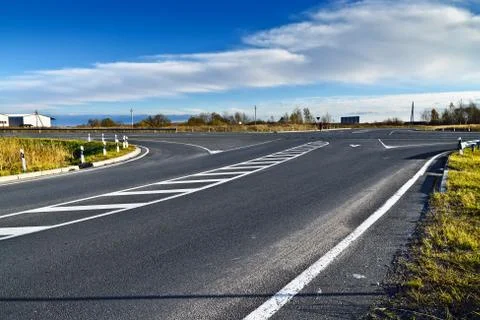 Intersection on a modern highway Stock Photos