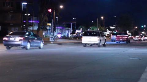 Intersection at night 2 Stock Footage 47465213