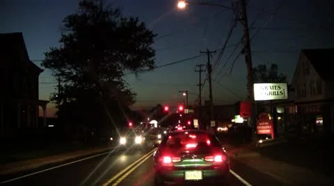 Intersection at night Video stock 8845752