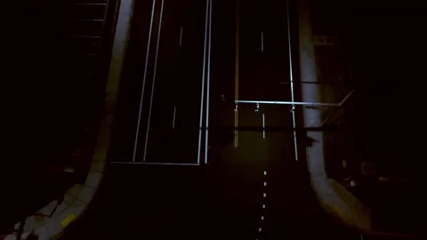 Intersection at Night Stockbeeldmateriaal 218521480