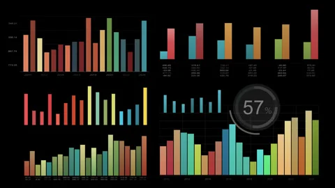 The intersection of opportunity, computer graphics, finance and economy Stock Footage 261477345